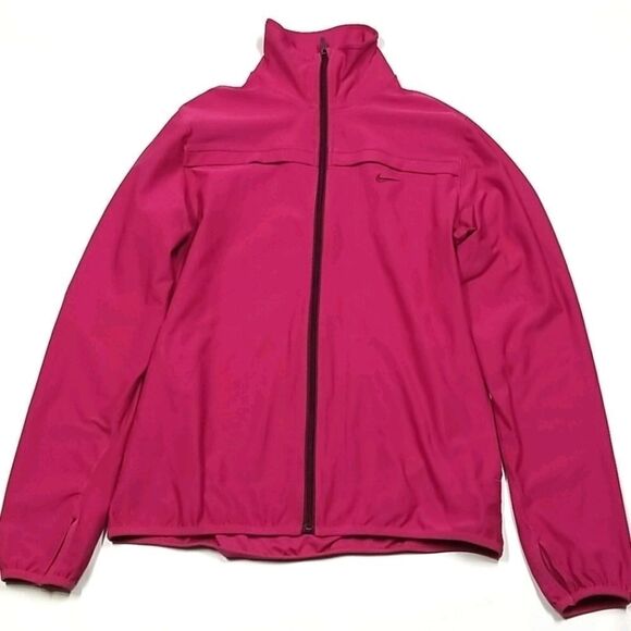 Nike Tops - Nike Jacket Women's Large Dry-Fit Full Zip Athletic Pink Long Sleeve Gym Yoga